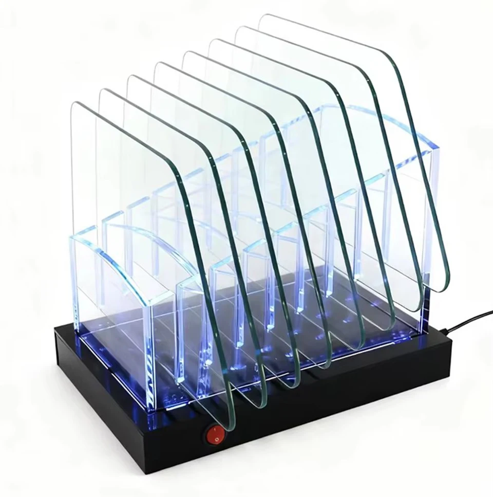 

Acrylic 7-Slot Test Glass Holder for Car Film, Includes 7 Side Panels, Anti-Explosion Film Sample Display & Storage Rack ST-A2