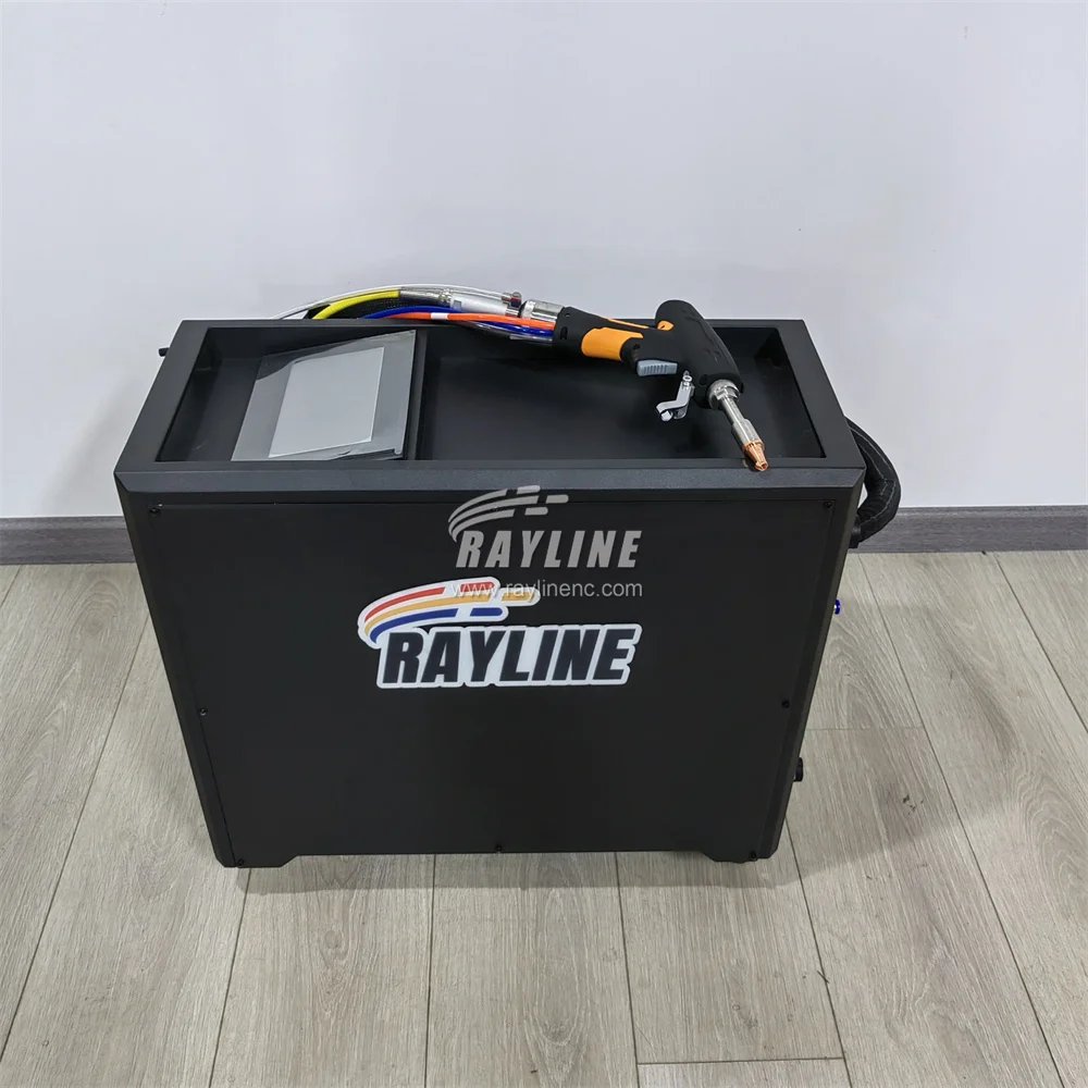 Spawarka MINI Laser RAYLINE 1000W automatyczne lutowanie laserowe/spawarka laserowa używane do reklamy z podajnikiem drutu