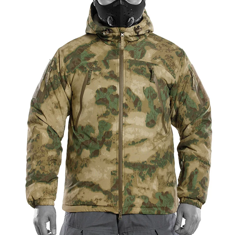 Men\'s Hooded Waterproof Cotton Tactical Jacket Winter Warm Coat Outdoor Hiking Camping Military Camouflage Casual Outerwear