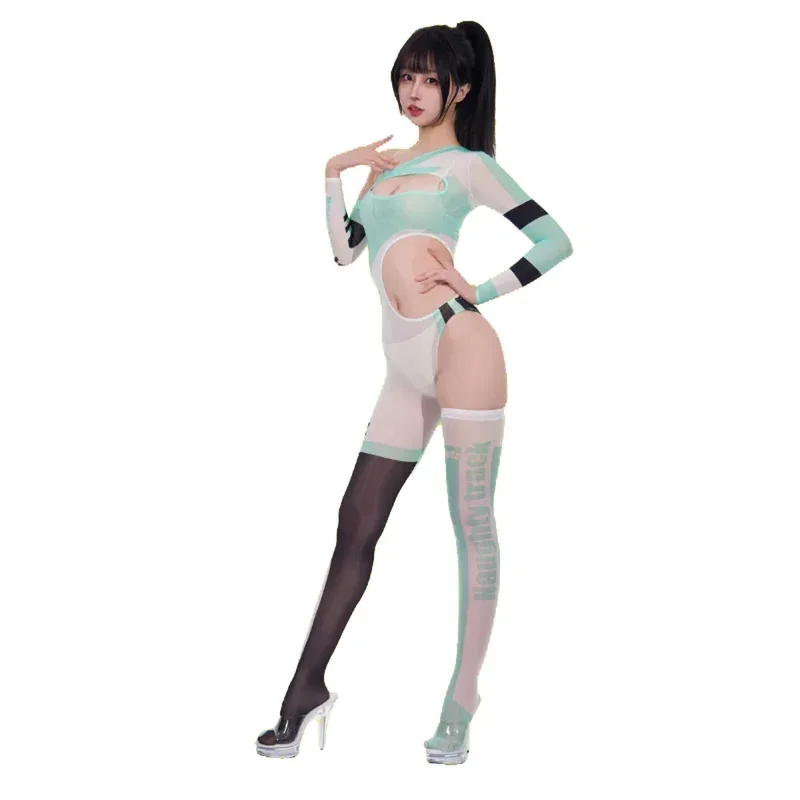 

Гоночный карнавальный костюм, ультратонкий прозрачный повседневный комплект с принтом для девочек, комбинезон с длинными рукавами, костюмы для Хэллоуина