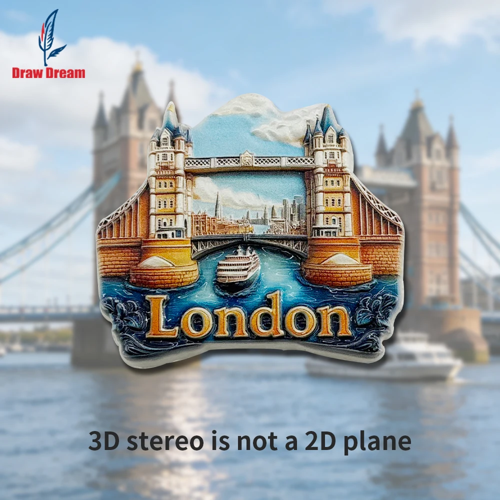 1PC Tower Bridge Cruise Creative 3D Stereoscopic Refrigerator Magnet Travel Souvenir Personalized Home Decor Item