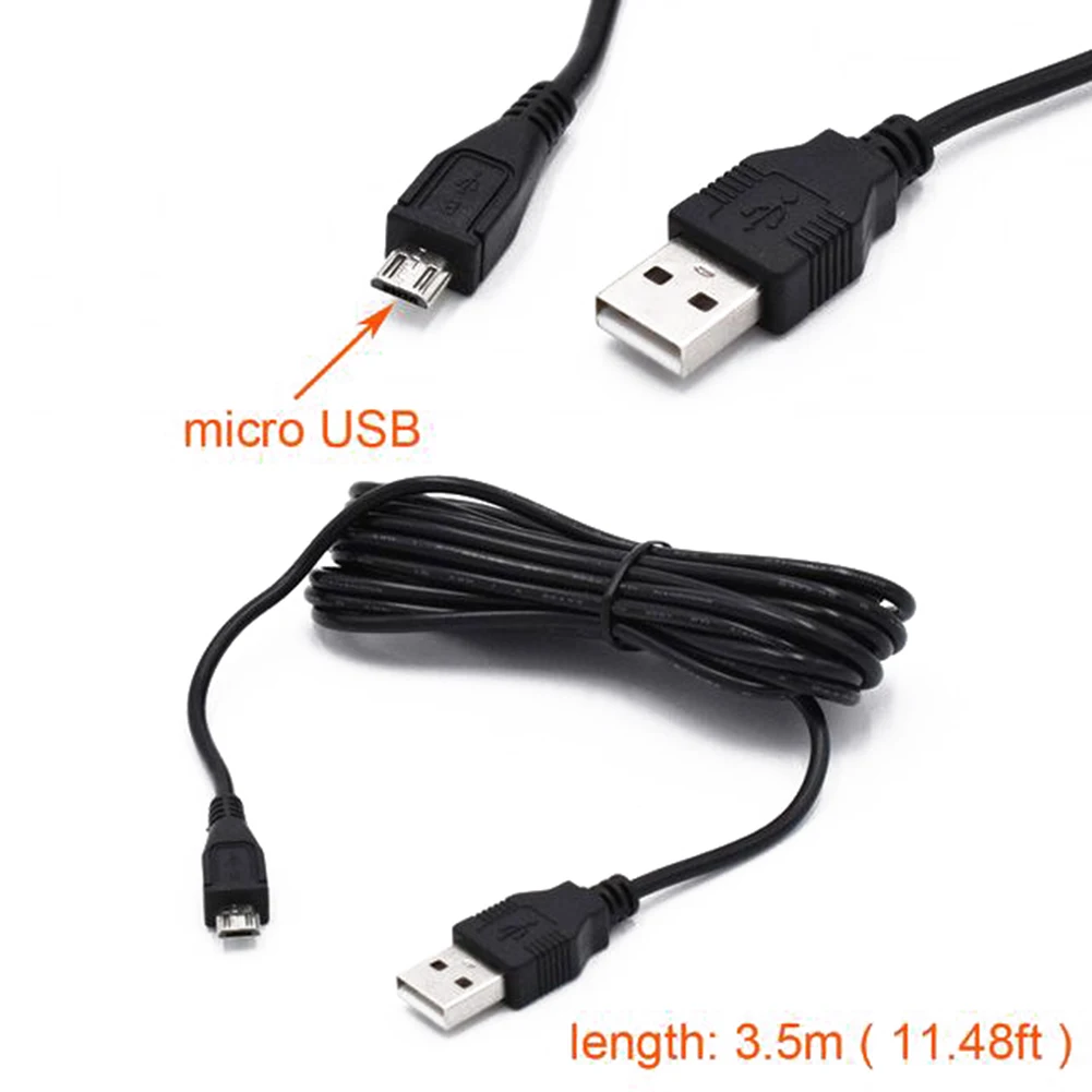 USB Cable for Automotive DVR Camera GPS PAD Mobile Devices 3.5m Length Compatible with Multiple In-Vehicle Ports