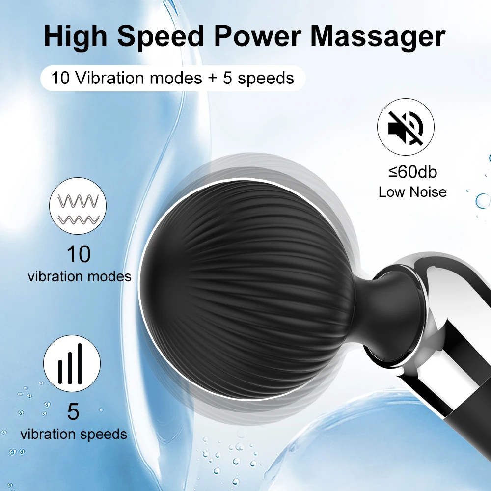 Elbow massage stick made of silicone material 10 frequency 5 speed strong vibration stick waterproof low-noise USB charging