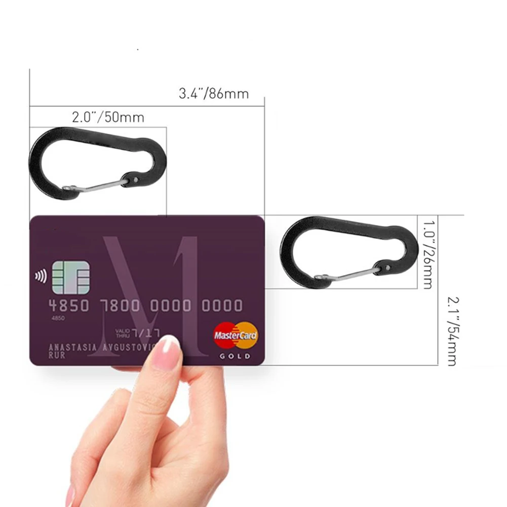 6Pcs Outdoor Carabiner Keychain D Shape Carabiner Spring Snap Clip Multifunctional Hiking Backpacking Tools