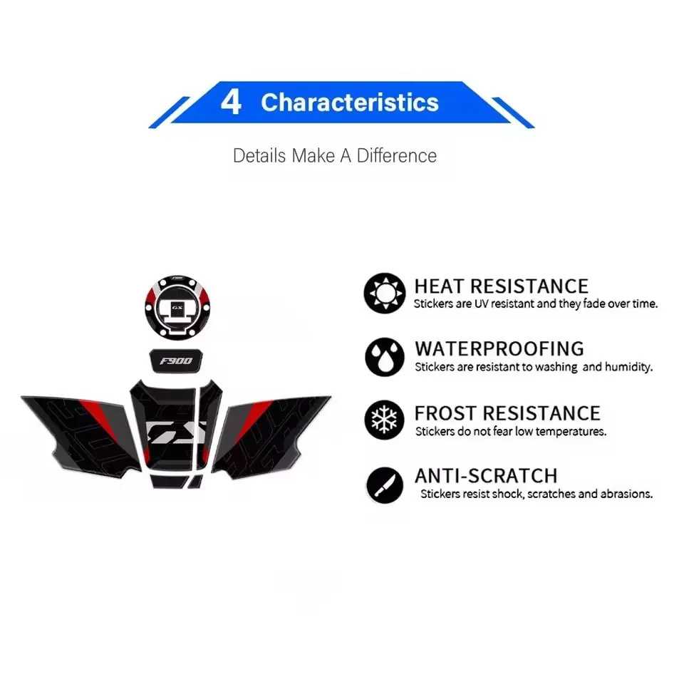 F 900 GS لسيارات BMW F 900 GS 2024 ملحقات الدراجات النارية ثلاثية الأبعاد مجموعة ملصقات حماية من راتنجات الايبوكسي ملصق زخرفي جديد #5