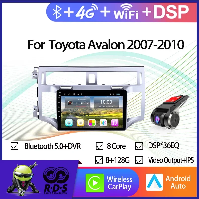 6G+128G Android 11 Car GPS Navigation For Toyota Avalon 2007-2010 Auto Radio Stereo Multimedia Player With Wifi BT 4G CARPLAY