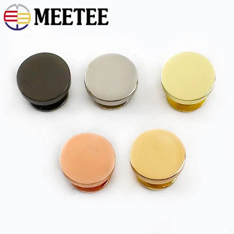 10Pcs Meetee 10/15mm Metal Rivet Nails Round Screw Bag Hardware Decorative Studs Button DIY Twist Snap Hook Clasp Accessories