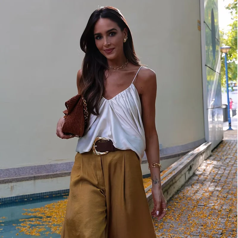 Summer Tops Women's New Chic Relaxed Elegant Women's Travel Camis Tops Fashion Street Joker Youth Comfortable Holiday Tops