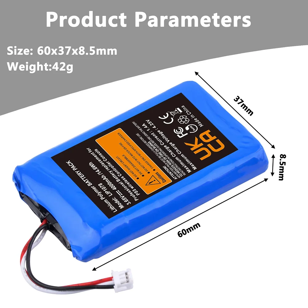 PS5 Controller Battery, 4000mAh LIP1708 Battery Replacement for Sony PS5 PlayStation 5 DualSense CFI-ZCT1W Wireless Controller