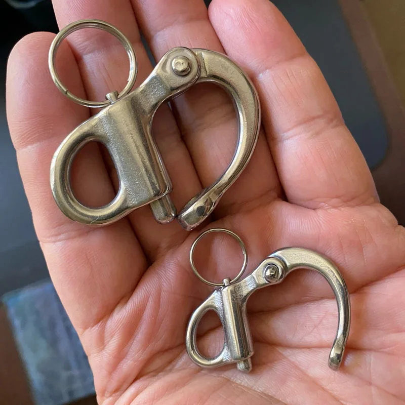 

35/52/69/96mm Stainless Steel 316 Rigging Sailing Fixed Bail Snap Shackle Fixed Eye Snap Hook Sailboat Boat Yacht Outdoor