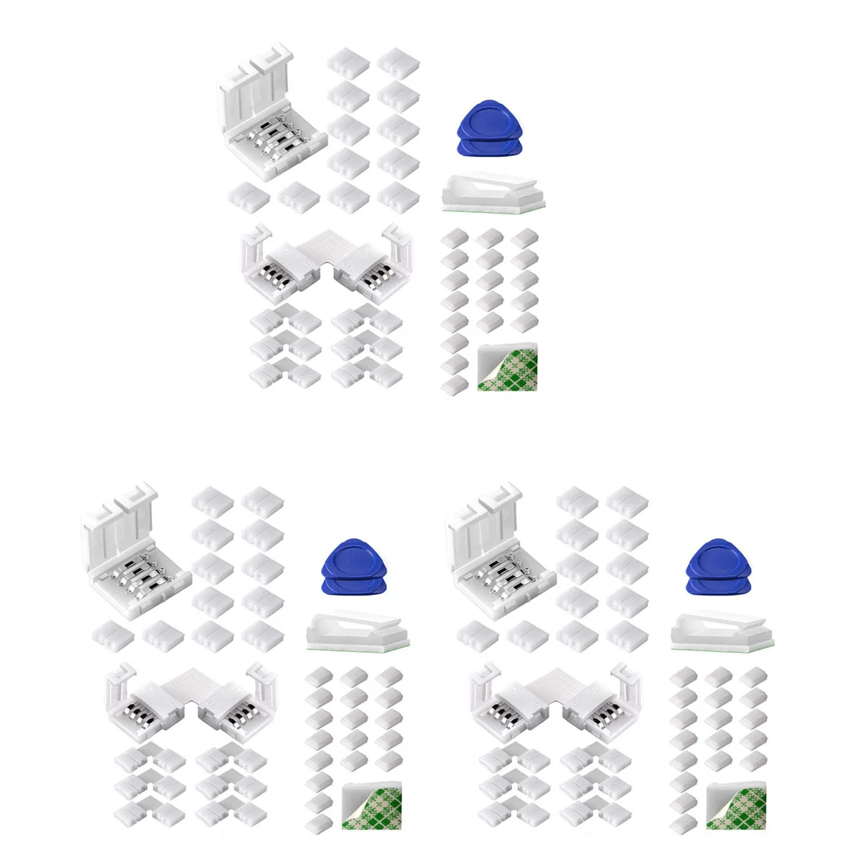 

ABMO 3X Соединители для светодиодных лент 4-контактные разъемы для светодиодных фонарей RGB, без зазоров, L-образные разъемы для светодиодных лент SMD 5050