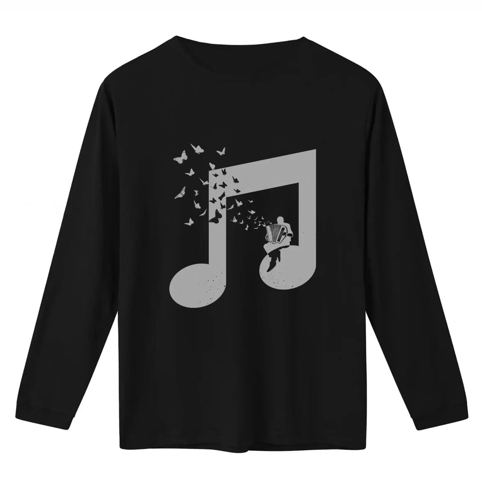 Accordion - Butterfly T-Shirt Summer Casual Cotton Tee Oversized Streetwear Tops Vintage Graphic Print Unisex Men Women