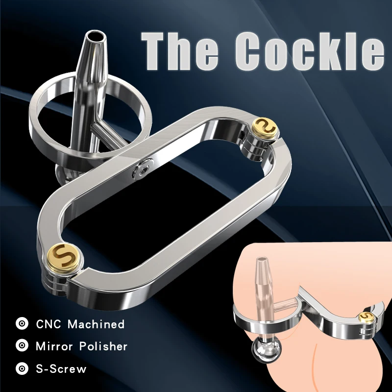 BLACKOUT  2024 Stainless Steel Metal The Cockle Male PA Chastity Device Cock Cage Penis Ring Bondage Belt Adult Sex Toys S004