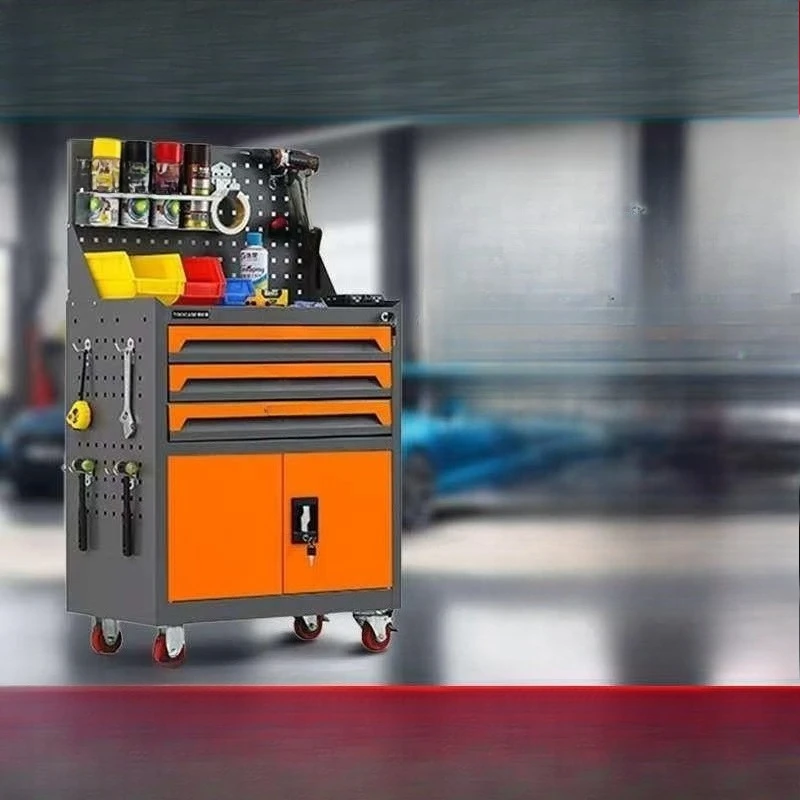 3-Drawer Hardware Maintenance Workbench Mobile Tool Trolley Multi-purpose Storage Cabinet For Workshop