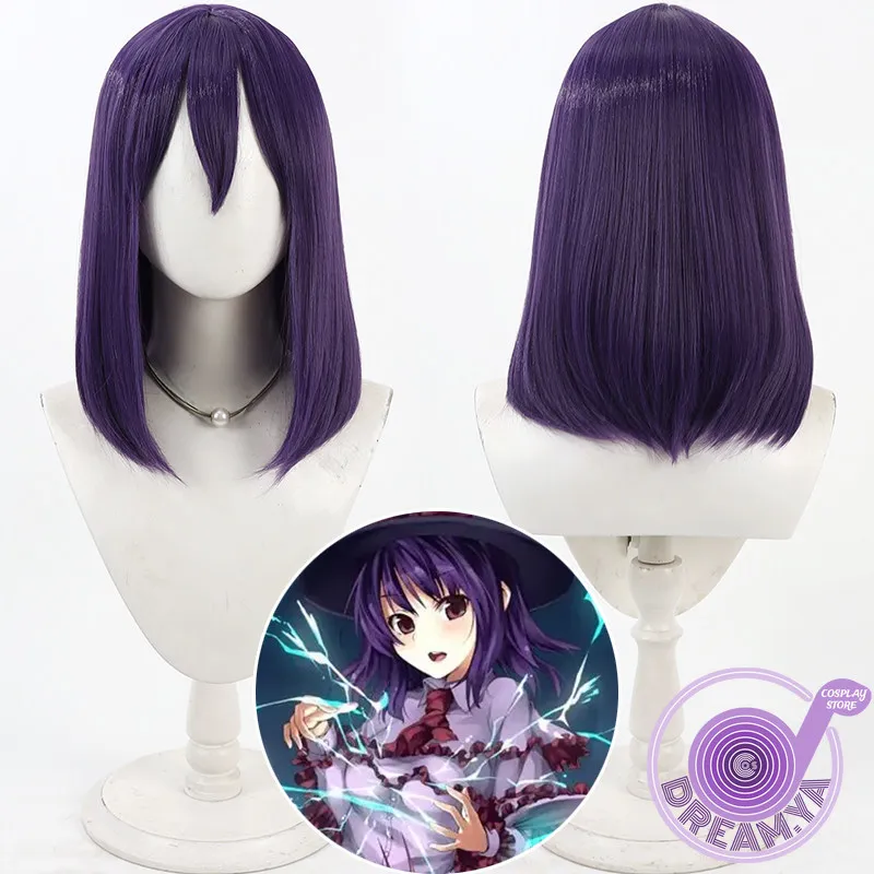 

Парик для косплея Nagae Iku Touhou Project, фиолетовый, короткий, термостойкий, из синтетических волос, для Хэллоуина, ролевых игр, карнавала + шапочка для парика
