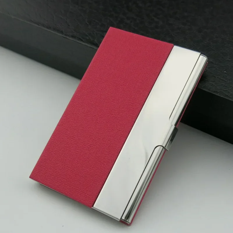 أزياء للجنسين سليم الفولاذ المقاوم للصدأ الرجال حامل بطاقة الائتمان بطاقة الأعمال المحفظة للنساء حامل بطاقة الهوية #5