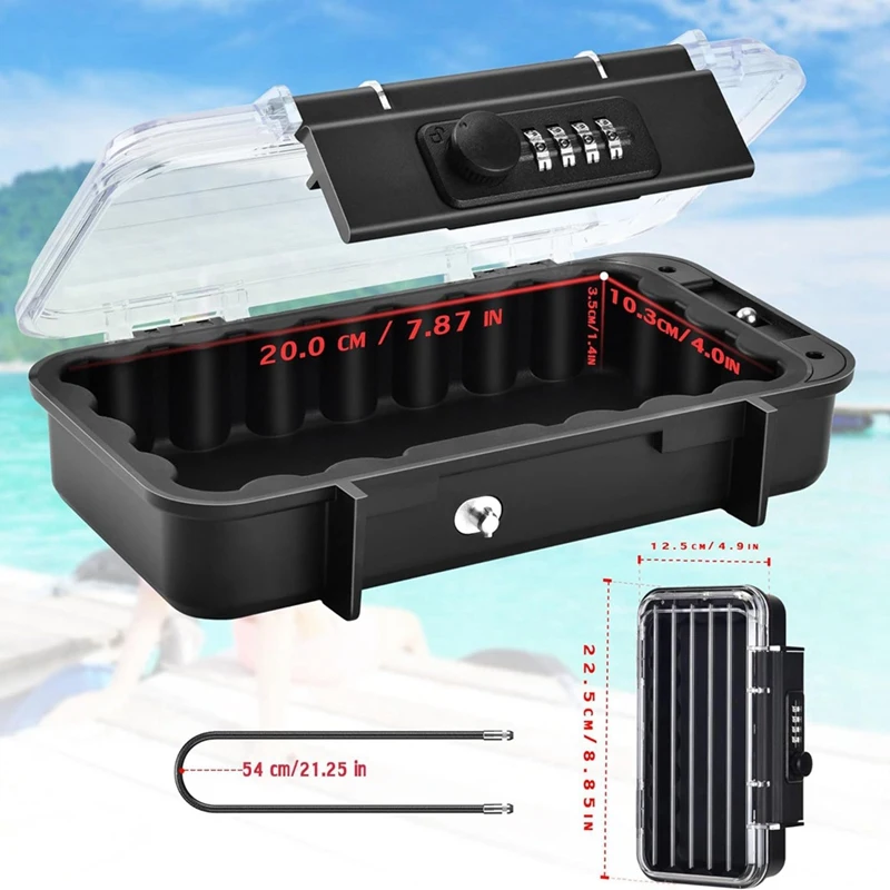 Lock Box, Phone Lock Box, Security Lock Box, Transparent Outdoor Waterproof Travel Safe,Password Beach Box Durable ,Transparent