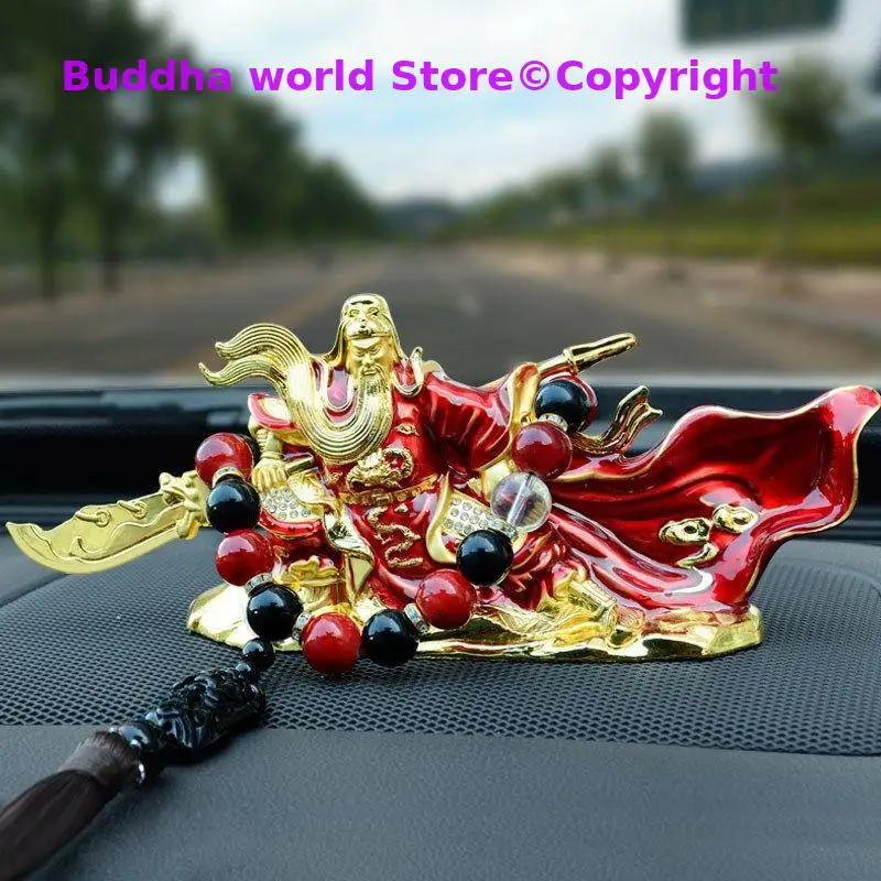 TOP HOME OFFICE Company SHOP CAR TOP Efficacious Money Drawing thriving business golden GUAN GONG Buddha FENG SHUI BRASS statue