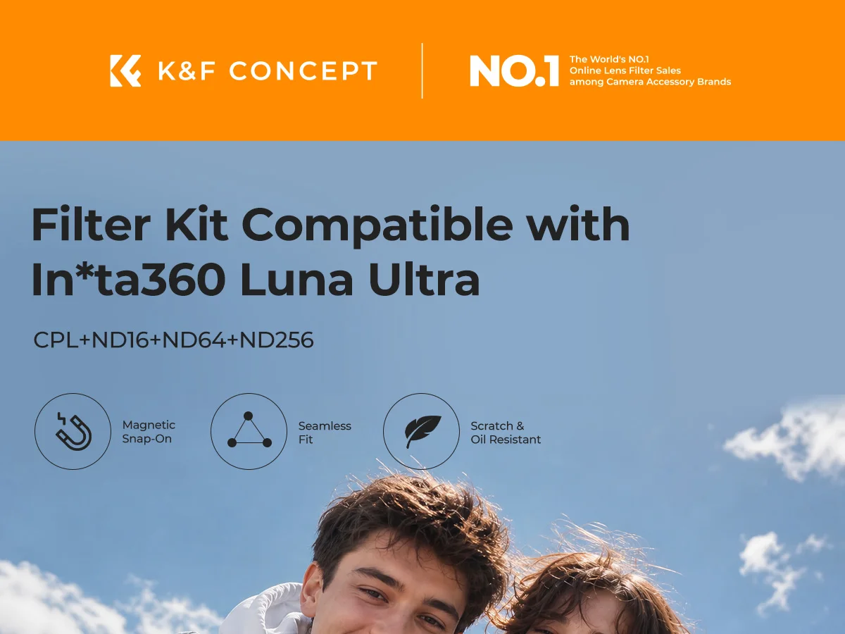 K&F CONCEPT ND Filters for Insta360 Luna Ultra Magnetic Filter UV CPL Black Mist 1-4 Variable Neutral Density Lens Filters