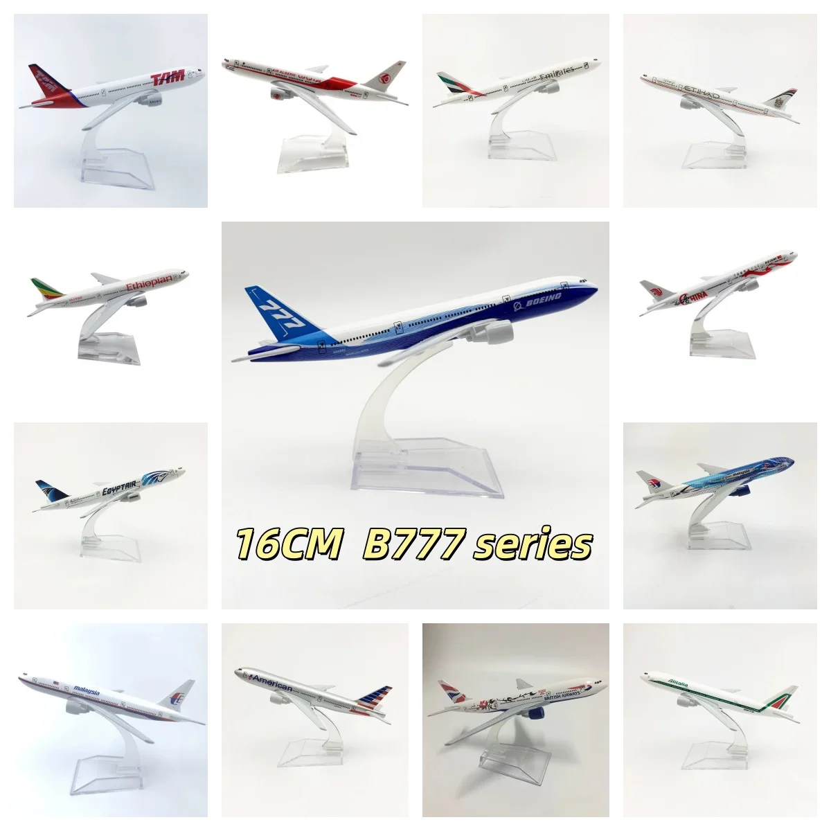 

16CM B777 Series 1/400 Scale Diecast Metal Eithad B777 Aircraft Model Child Toy Plane Airplane Collectible Miniatures Gifts