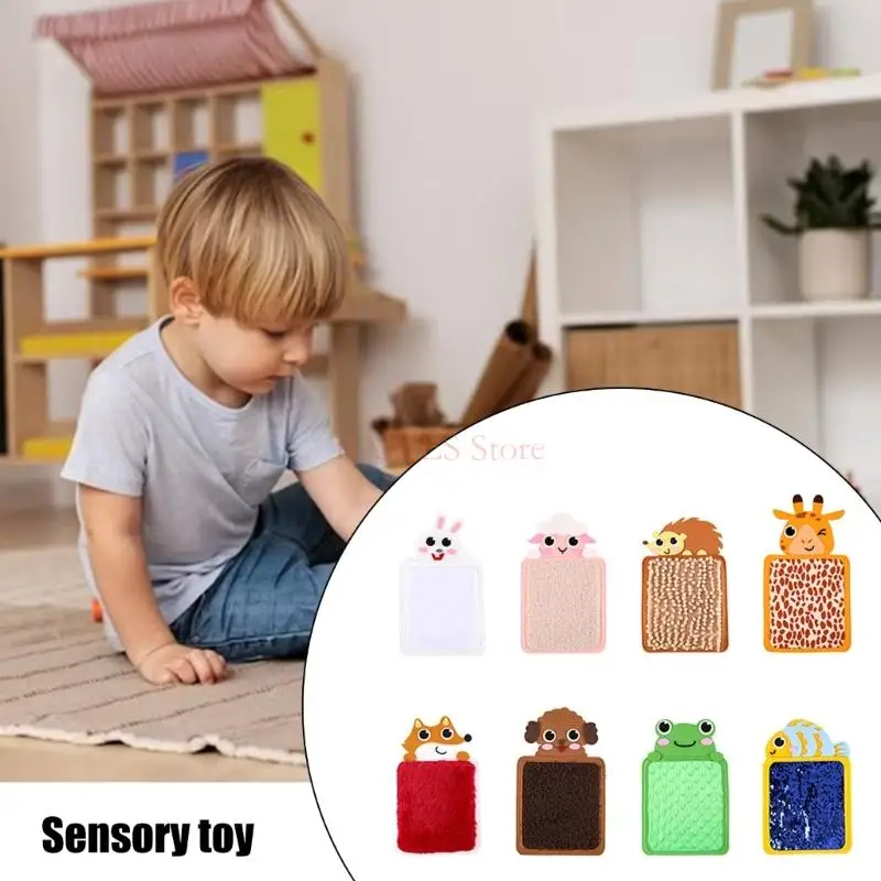 Sensory Tactiles Mat Developmental Education Toy for Hand Skill Tactiles Board Cartoon Animal Mat Child Learning Gift 8pcs