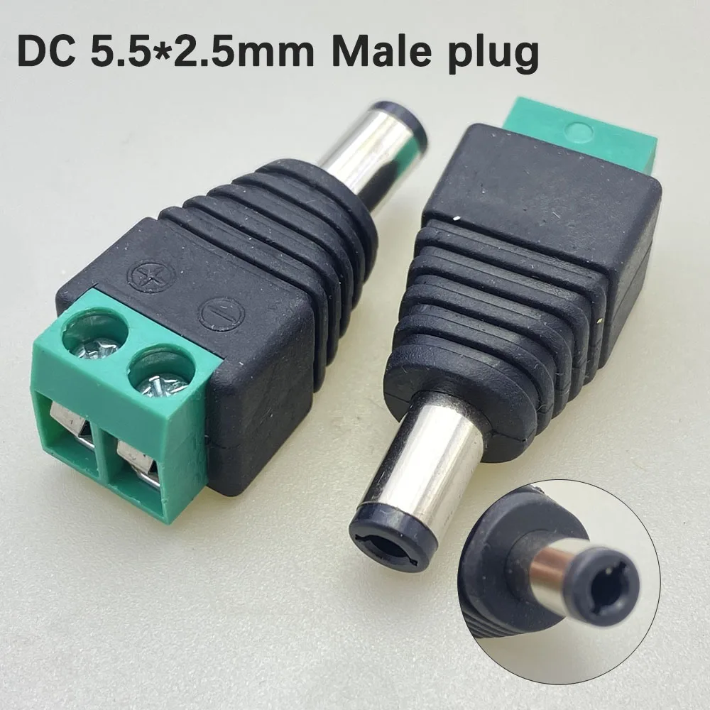 Dc 커넥터 5.5mm x 2.1mm/2.5mm 잭 남성 여성 어댑터 플러그 일반 커넥터 cctv 카메라 전원 변환 led 스트립 dvr 용 12V 24V