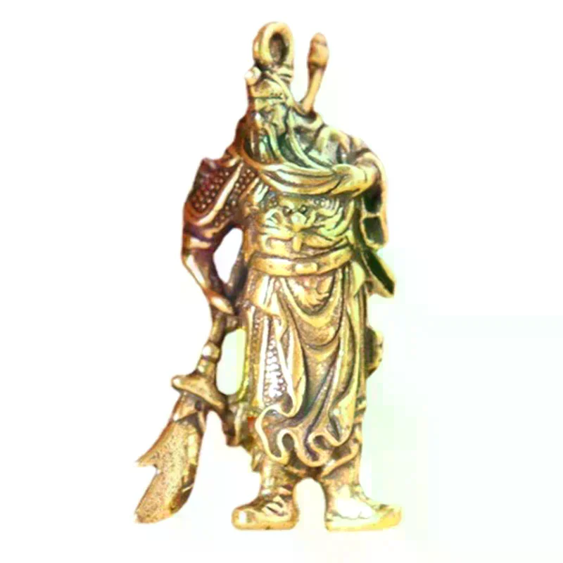 Solid Pure Copper Guan Gong Knife Sword Car Keychain Pendants Luggage Bag Hanging Jewelry Accessories Brass Key Chain Ring Gifts view 5
