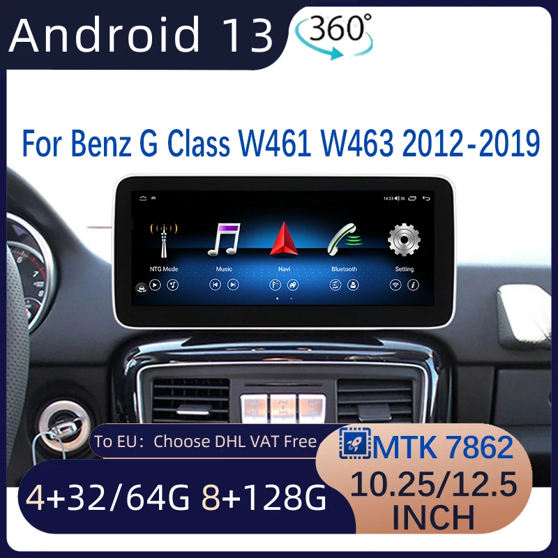 Android13  GPS Navigation For Mercedes Benz G-Class W461 W463 G350 Multimedia Video Player Carplay MTK7862 10.25