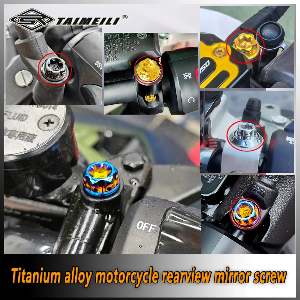 TAIMEILI  Titanium alloy motorcycle rearview mirror special screw modification and replacement