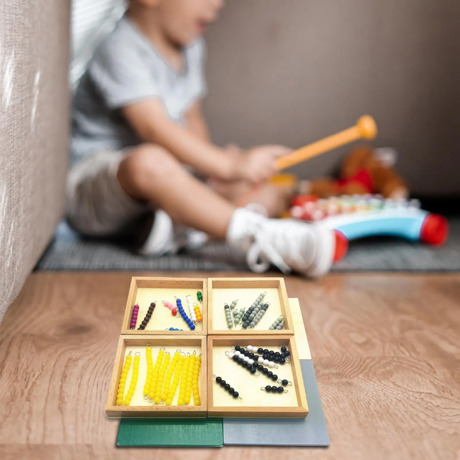 Jouets Montessori pour l'éducation alth, cadeau d'activités d'apprentissage, aides aux maths fuchsia