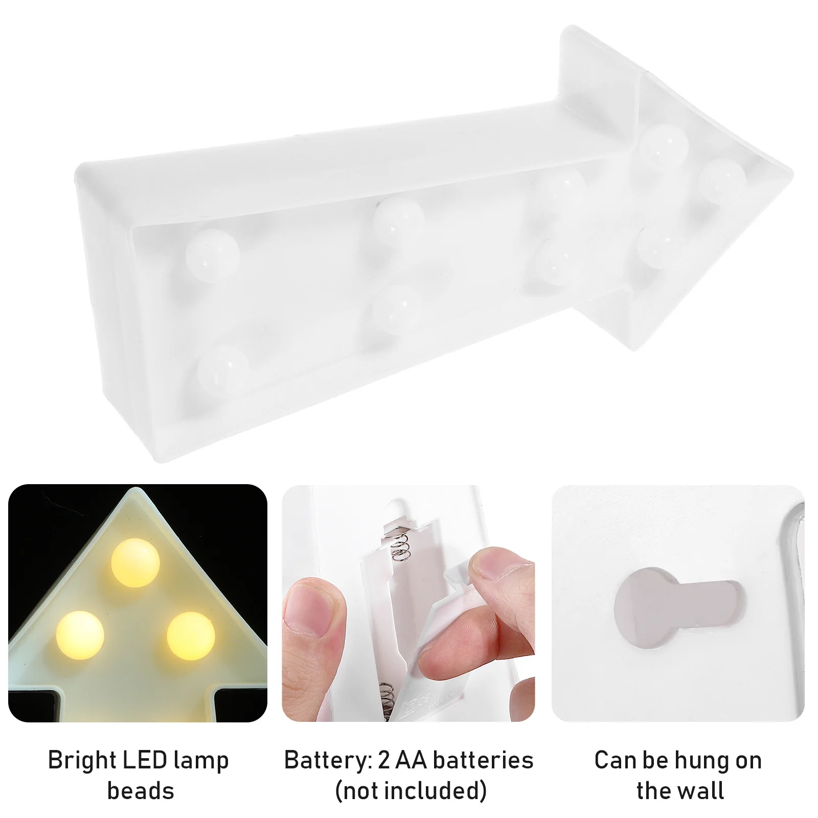 7 Leds Arrow Sign Night Light Operated Arrow Shaped Lamp for Room Home Decoration Birthday Party Christmas Lighting