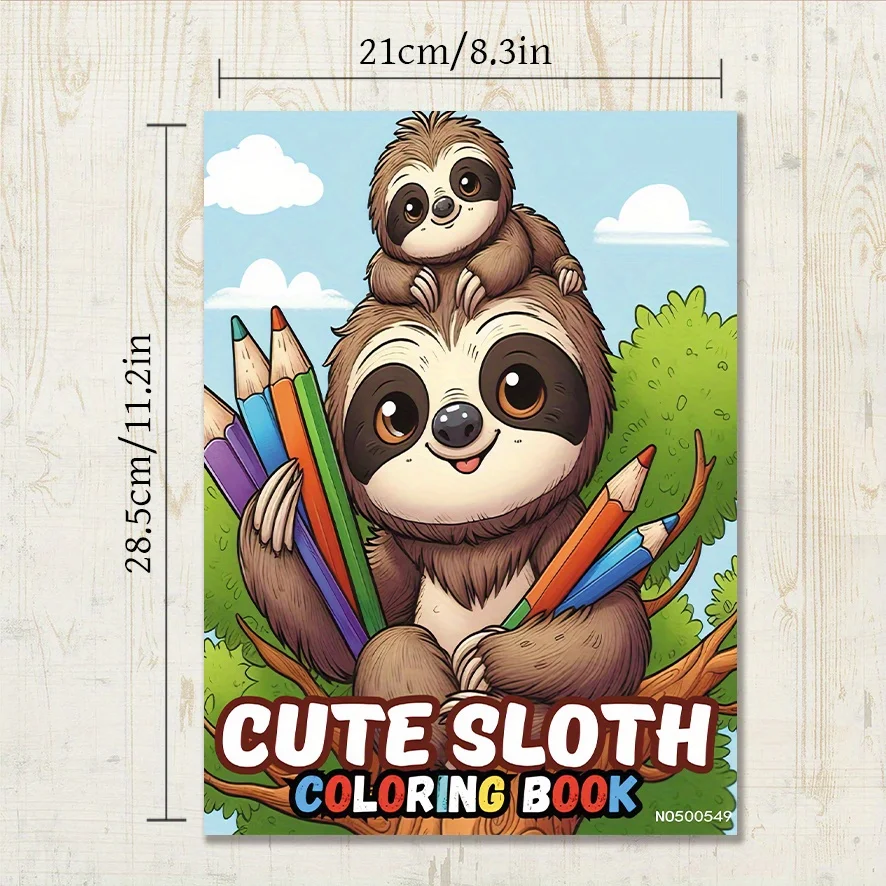 Cute Sloth Coloring Book - 8.3×11.2 Inches, 22 Pages. Parent - Child Sloth Designs for Relaxation. Sweet Gift for Sloth - loving
