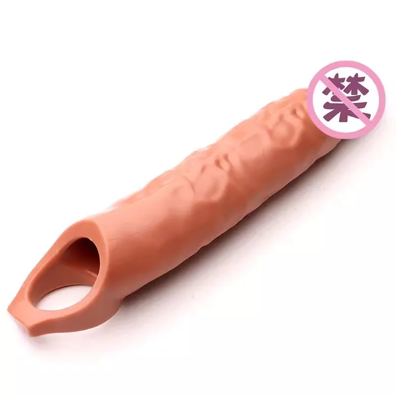 28cm Super Size Big Penis Sleeve Penis Extender 6cm Penis Enlargement Reusable Condom Sex Toys for Men Delay Ejaculation