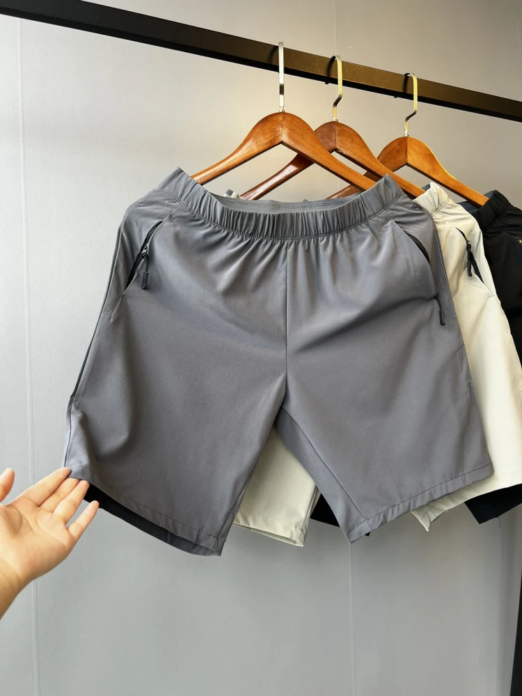 

Qui Dry Ice Silk Men's orts Running Fitn Pants Five-Quarter Length Outdoor Sports Urban Sle mid Waist Straight Leg