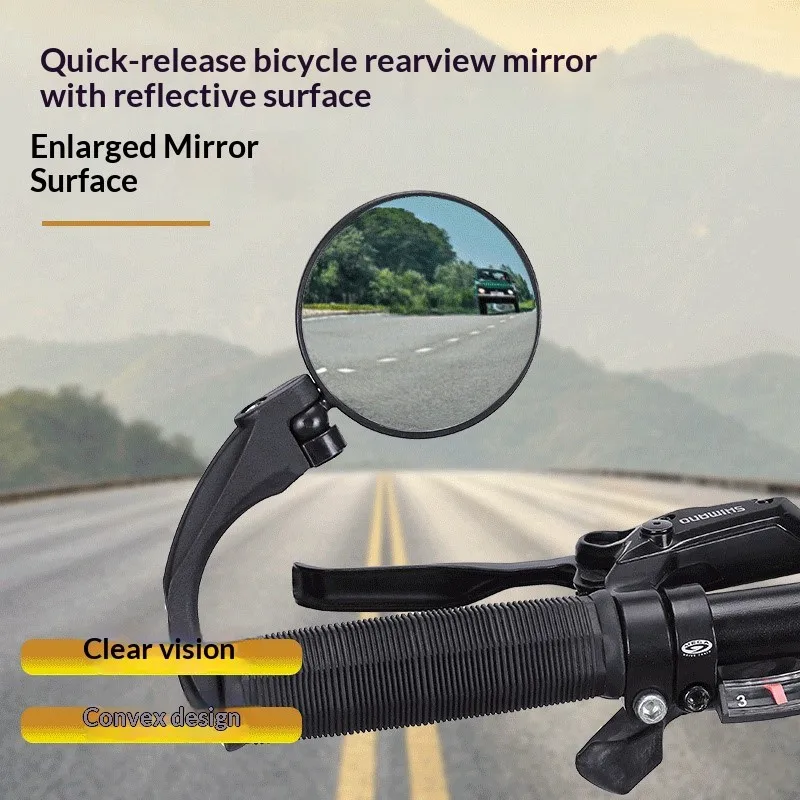 Bike Bar End Rearview Mirror Foldable Wide-Angle Convex HD Universal Handlebar Plug Rotating for MTB Road Bike E-Bike Scooter