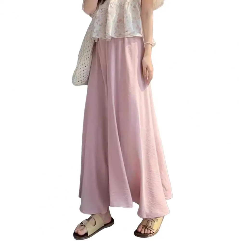 Повседневные юбки для поездок на работу. Стильные женские эластичные широкие брюки с высокой талией. Юбка для работы и отпуска. Однотонная повседневная юбка для школы.