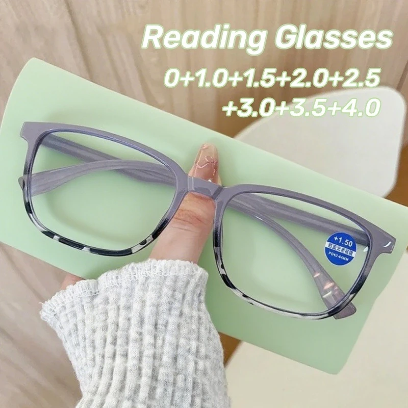 

Fashion Square Frame Presbyopia Glasses HD Anti-blue Light Reading Glasses Ultra-light Retro Women's Light Luxury Glasses