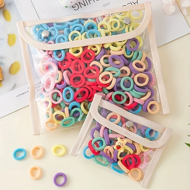 100pcs/set Elastic Colorful Hair Loops Ponytail Holder Stylish Hairdressing Accessories For Women And daily uses Daily Wear