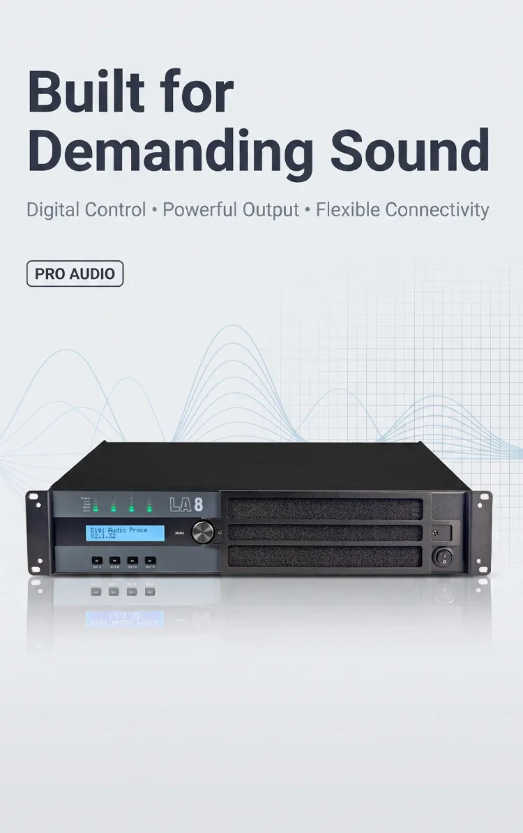 Paulkitson LA8 4-Kanal Professioneller Leistungsverstärker DSP LAN-Steuerung 4Ω 4×3000W Verstärker für Großveranstaltungen mit Line-Array-Lautsprechern – Detail 5