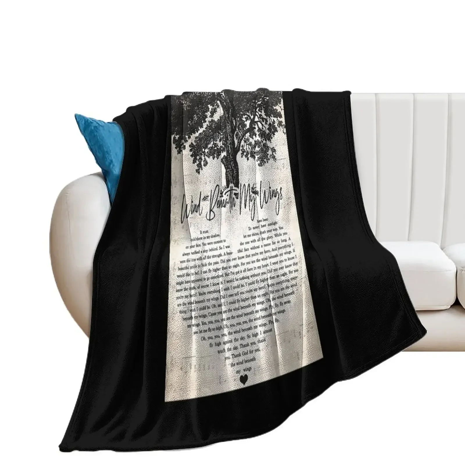 Bette Midler - Wind Beneath My Wings Lyrics Wall Art Gift Throw Blanket Retros Custom for sofa Blankets