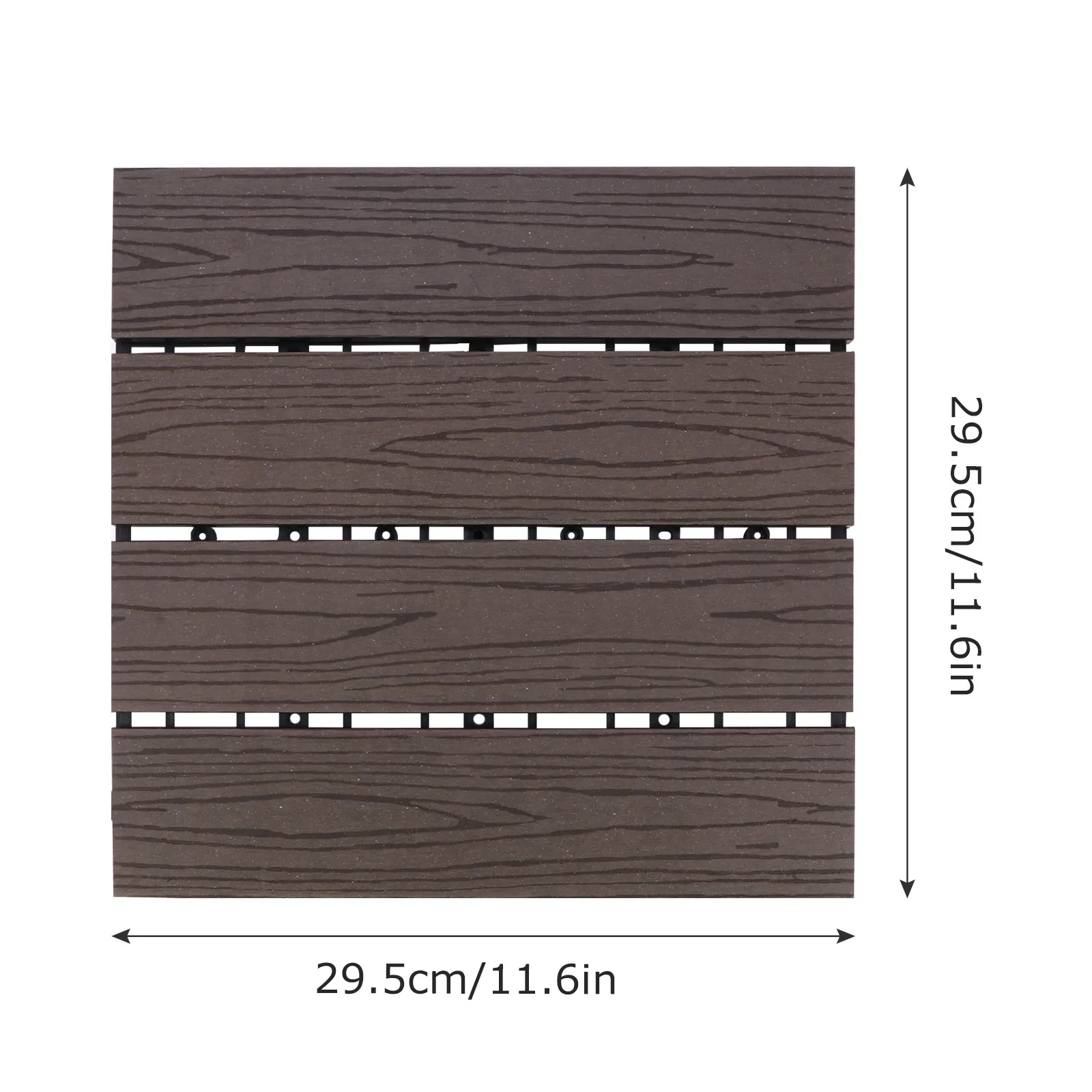 Wood Plastic Composite Deck Tile Interlocking Outdoor Flooring for Garden Balcony Terrace Moisture Resistant