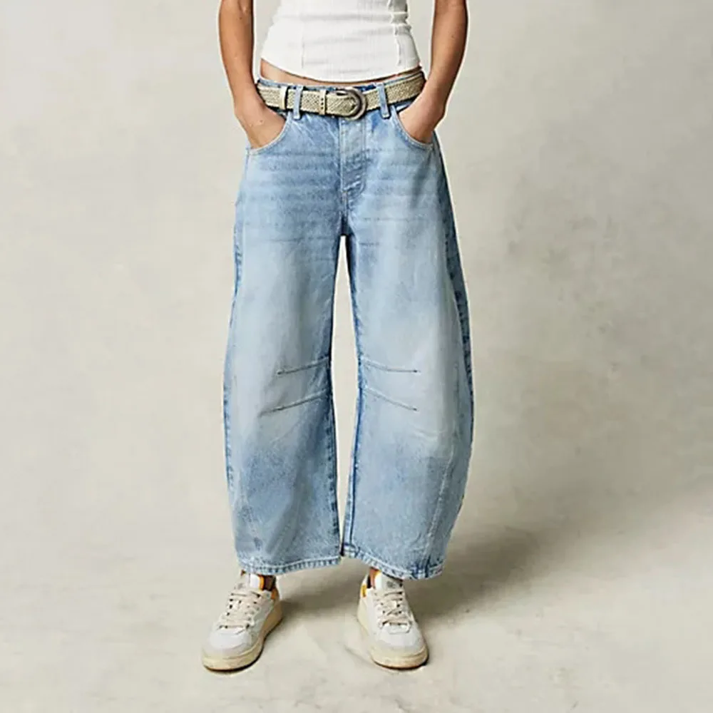 

Vintage Baggy Jeans Women 2025 Autumn Winter Loose Trousers Denim Pants Casual