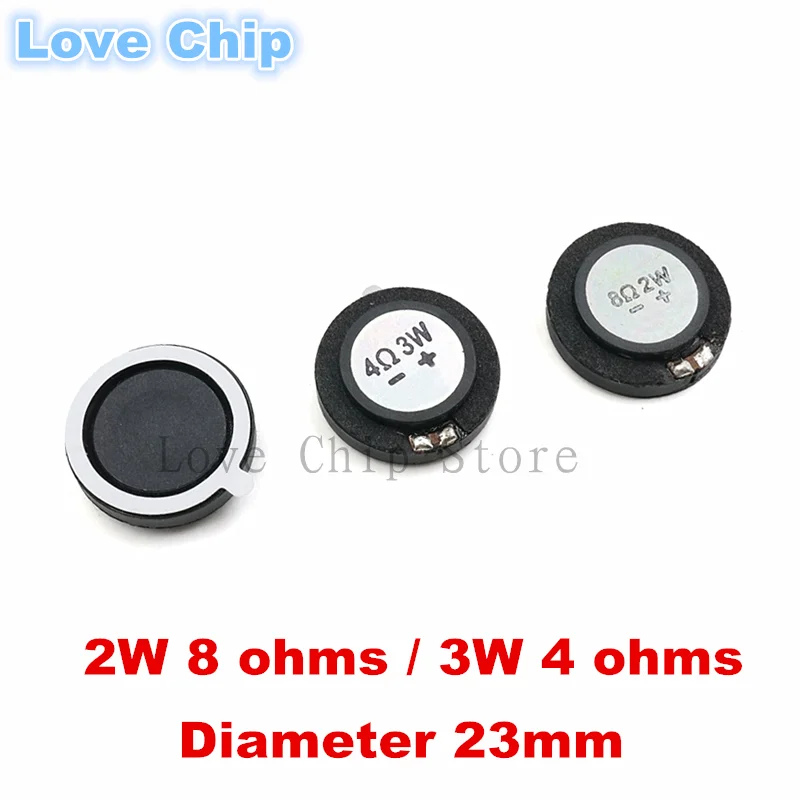 

2PCS Diameter 23MM Plastic Composite Membrane 4 Ohm 3W Speaker 23 MM 8Ohm 2 Watt Speaker Ultra-thin Horn Acoustic Components