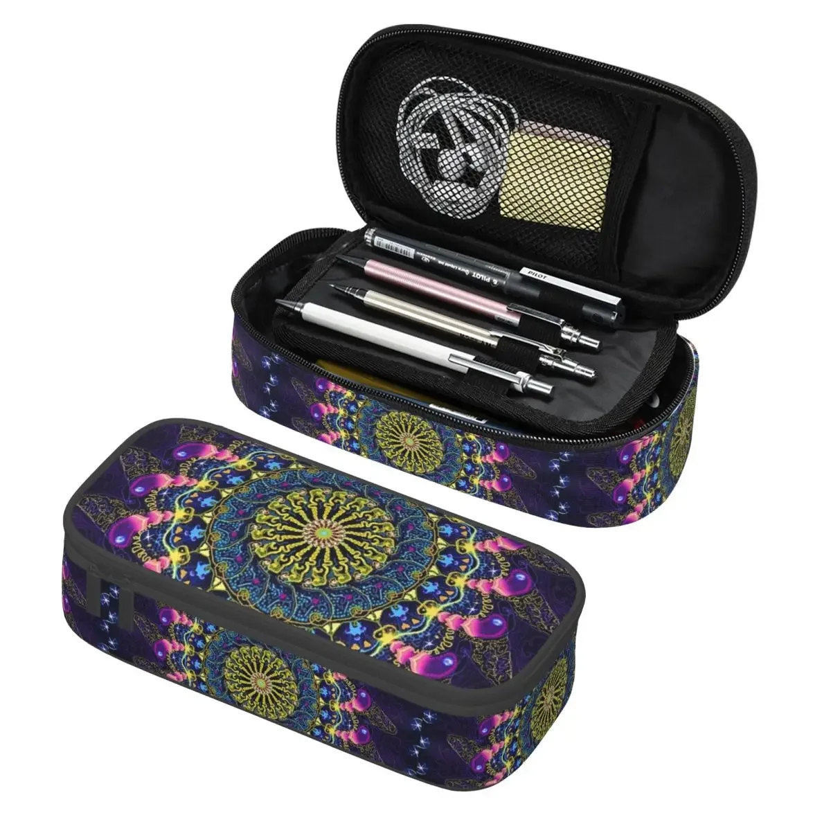 

Custom Cute India Mandala Zen Buddha Pencil Case for Girls Boys Large Storage Pencil Box Stationery