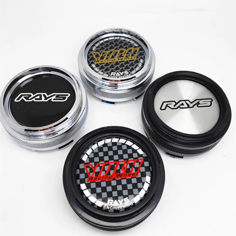 4pcs 62mm 56mm Volk Rays Racing Wheel Center Cap Hubs Car Styling Rims Dust Proof Hubcaps Cover Emblem