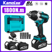 Kamolee 1800 High Torque 18/21V Lithium Battery Charging Wrench Wireless Impact Wrench Brushless Electric Wrench Repair Tool Set