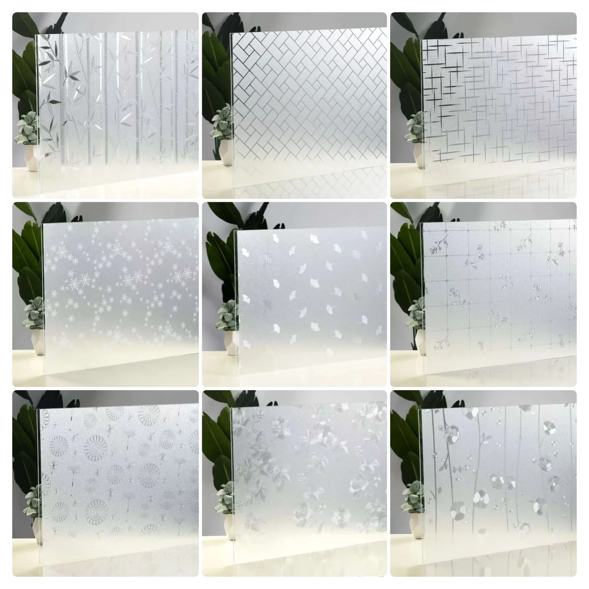 60cmx3m PVC Self-adhesive No Glue Static Stick 3D Adsorption Window Film Anti-uv Stickers Privacy Blocking Waterproof