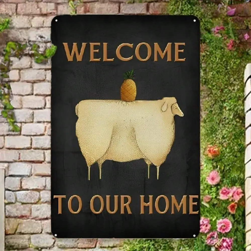 

Rustic Metal Welcome Sign Outdoor Wall Decor Durable Home Garden Porch Patio Decoration