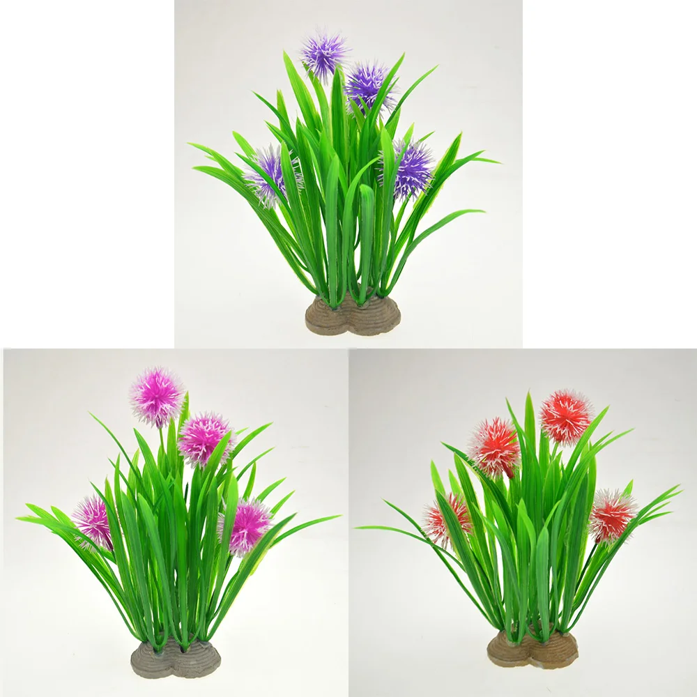 Lychee Life Artificial Aquarium Plant Simulation Ball Flower Underwater Weed Grass Accessories Fish Tank Decoration Ornamen