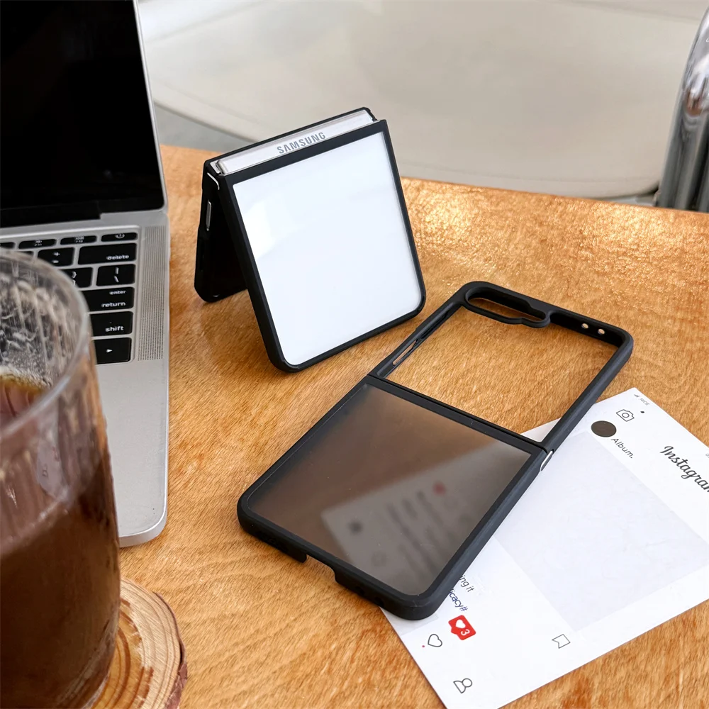 Etui na telefon Samsung Galaxy Z Flip 7 6 5 ZFlip7 FE, matowe, przezroczyste, składane, odporne na wstrząsy, ochronne, silikonowe.